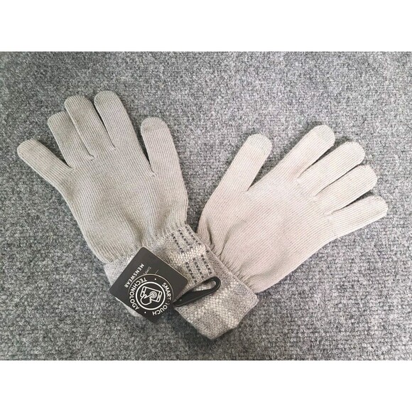 NEW Mens Simply Noelle Smart Touch Technology Gloves Gray Stripe Winter - Picture 2 of 6